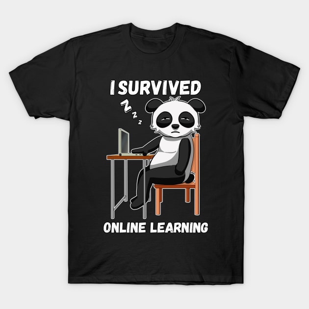 I Survived Online Learning - Panda Lovers T-Shirt by Dener Queiroz